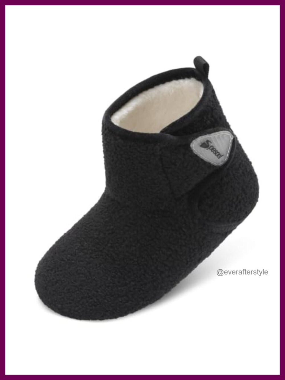 Fuzzy Fleece Lined Slipper Boots Non Slip Adjustable House Shoes